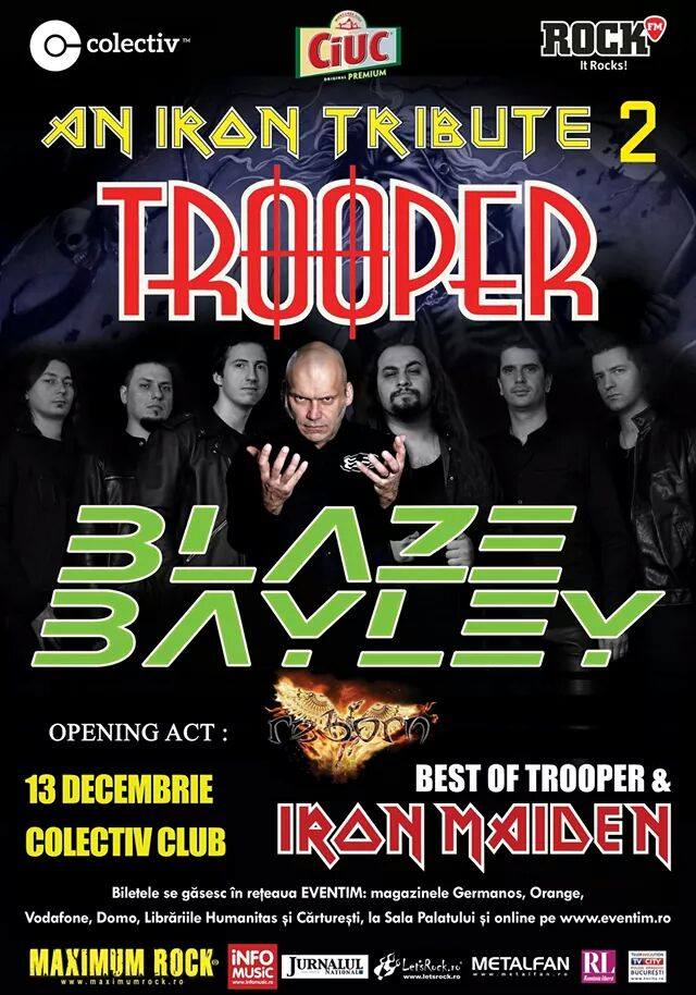 Reborn deschide concertul Trooper & Blaze Bayley de la Bucuresti